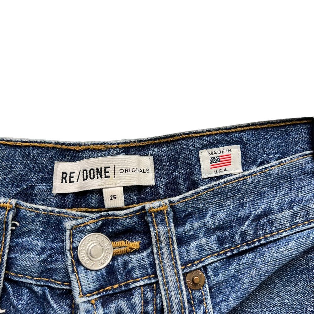 Re/Done Originals High Rise Rigid Crop Denim Jeans Blue — image 6 of 8
